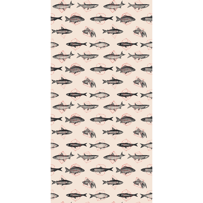 Fishes In Geometrics Sand & Red