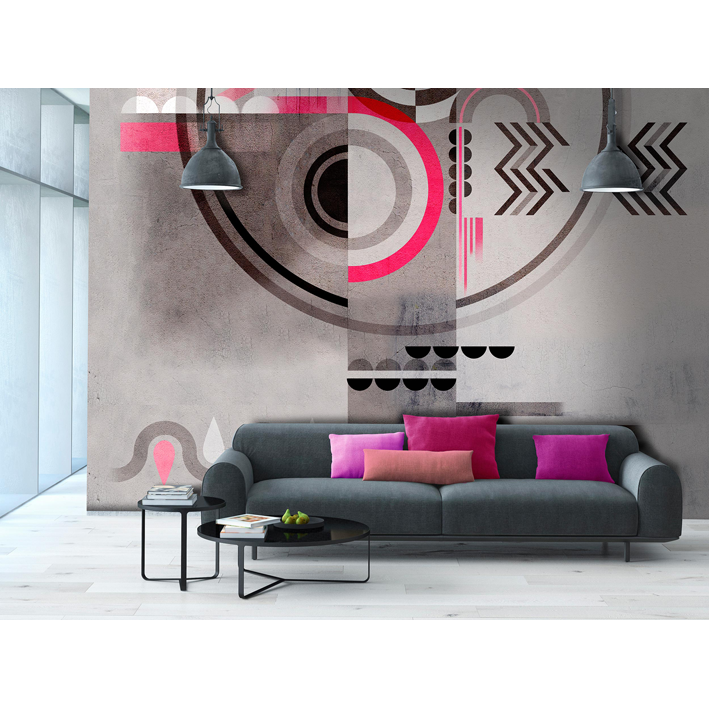 MUR ET CERCLES ROUGES